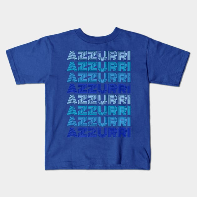Italy Soccer Azzurri Retro Gift Kids T-Shirt by Rayrock76